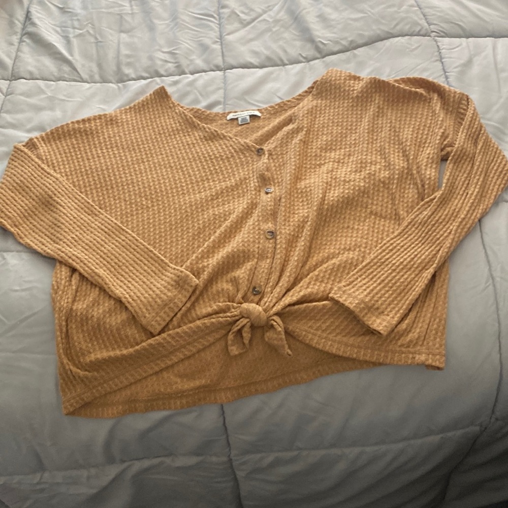 American Eagle- size small- waffle knit long sleeve